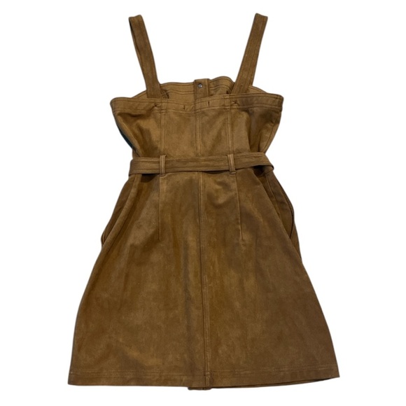 Abercrombie & Fitch Small Brown Faux Suede Pinafore Dress - Picture 4 of 12
